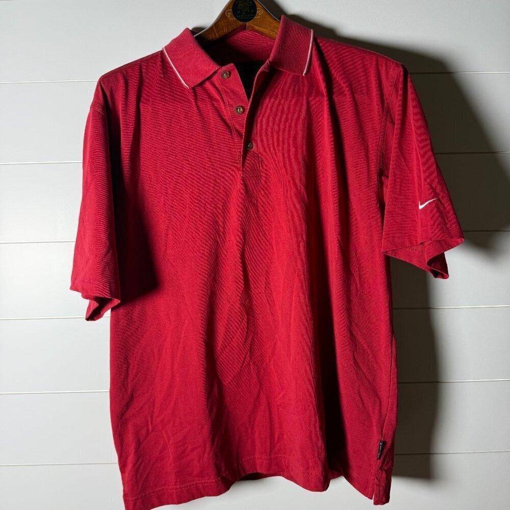 Nike Golf Dri-Fit Short Sleeve Polo Red Size Medium